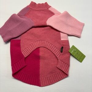 Patchwork Pink Colorblock Knit Dog/Cat Sweater